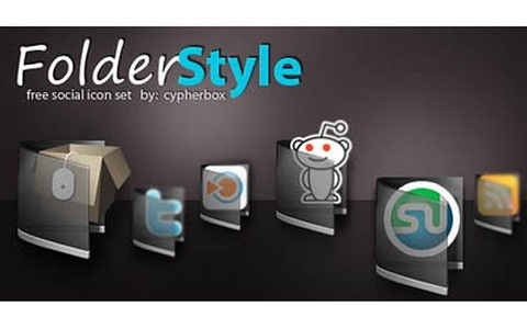 Folder Style free social Icon set