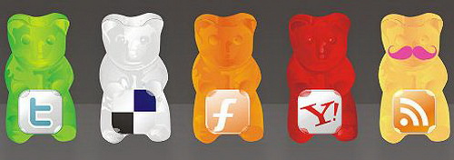 Gummy social icon set