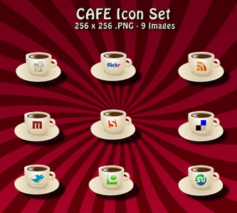 Set of 9 Cafe Cup icons