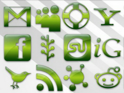 108 Green Jelly Social Media icons
