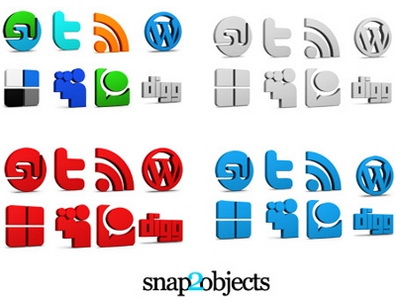 3D Social Media icons