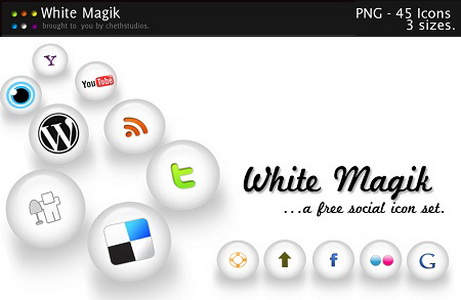 White Magik - 45 Free Social Media icons