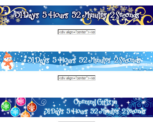 Christmas Countdowns