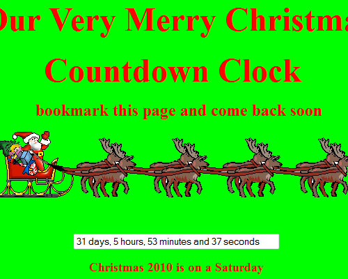 Christmas countdown clock