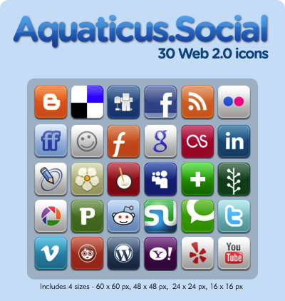 30 Aquaticus Social Media icons