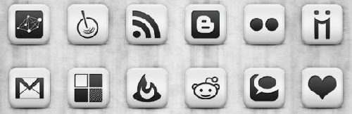 108 Free Matte White Square Social Networking Icons