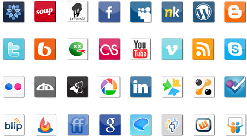 50 social media icons + 1 PSD