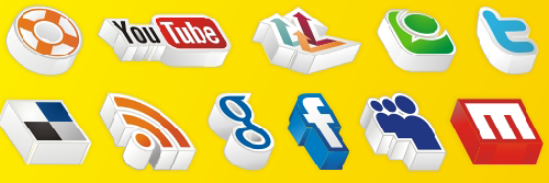 20 Amazing 3D social media icons