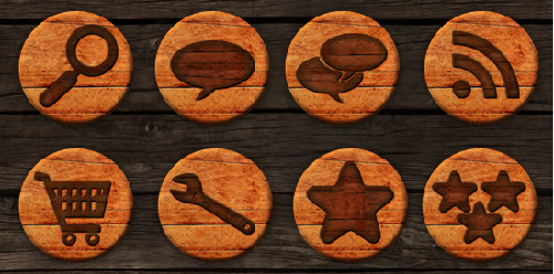 27 Free Wooden Badges Social Media Icons