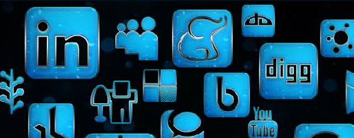 154 Blue Chrome Rain Social Networking Icons