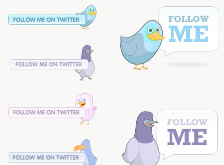 40 Cute Free Twitter Graphics: Badges, Icons & Buttons